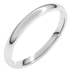 Sterling Silver 2 mm Lightweight Comfort-Fit Half Round Band Size 6.5