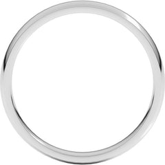 Sterling Silver 3 mm Lightweight Comfort-Fit Half Round Band Size 7