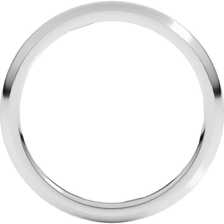10K White Gold 2 mm Comfort-Fit Half Round Band Size 7.5