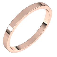 18K Rose Gold 2 mm Flat Band Size 7