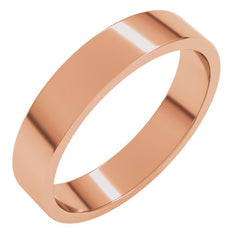 10K Rose Gold 4 mm Flat Band Size 6.5