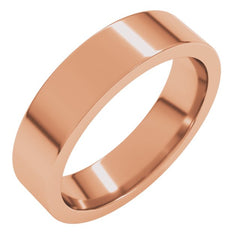 14K Rose Gold 5 mm Comfort-Fit Flat Band Size 8.5