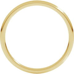 14K Yellow Gold 1 mm Lightweight Comfort-Fit Half Round Band Size 3.5