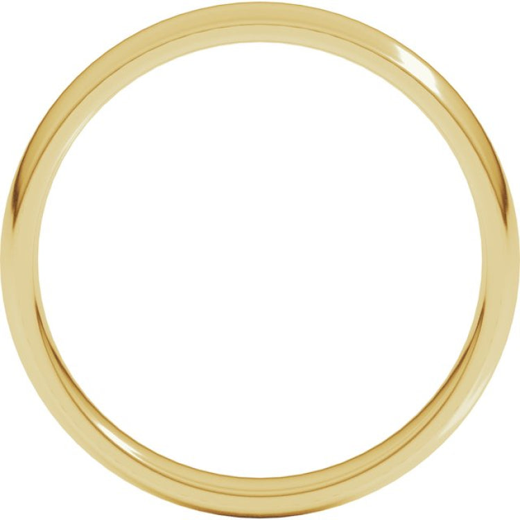 14K Yellow Gold 3.5 mm Lightweight Comfort-Fit Half Round Band Size 8