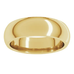 10K Yellow Gold 6 mm Comfort-Fit Half Round Band Size 13.5