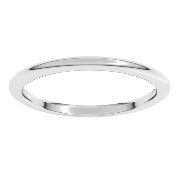 14K White Gold 1.5 mm Comfort-Fit Half Round Band Size 10