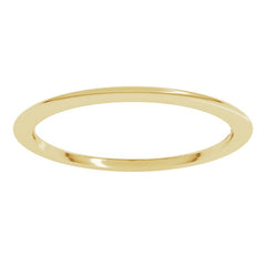 14K Yellow Gold 1 mm Comfort-Fit Half Round Band Size 10