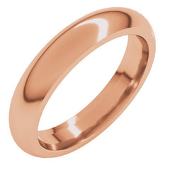 10K Rose Gold 4 mm Comfort-Fit Half Round Band Size 4