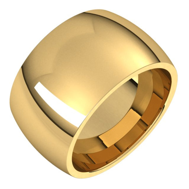 10K Yellow Gold 12 mm Comfort-Fit Half Round Band Size 5.5