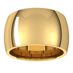 10K Yellow Gold 12 mm Comfort-Fit Half Round Band Size 5