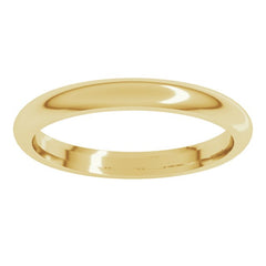 18K Yellow Gold 2.5 mm Comfort-Fit Half Round Band Size 5