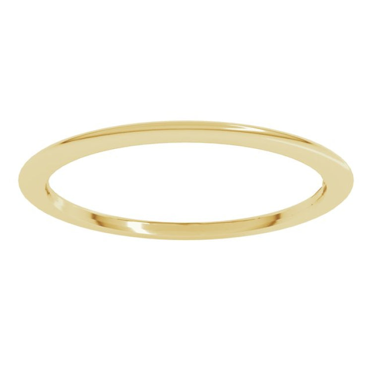 10K Yellow Gold 1 mm Comfort-Fit Half Round Band Size 6.5