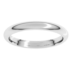 10K White Gold 2.5 mm Comfort-Fit Half Round Band Size 6