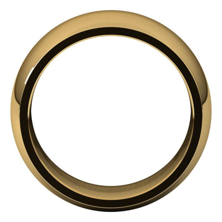 10K Yellow Gold 10 mm Comfort-Fit Half Round Band Size 7.5
