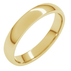 14K Yellow Gold 3.5 mm Lightweight Comfort-Fit Half Round Band Size 5.5