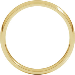 14K Yellow Gold 3.5 mm Lightweight Comfort-Fit Half Round Band Size 5.5