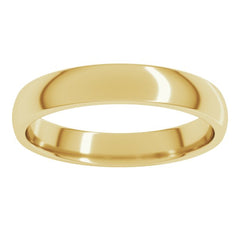 14K Yellow Gold 3.5 mm Lightweight Comfort-Fit Half Round Band Size 5.5