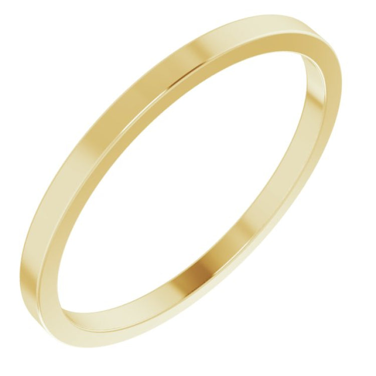14K Yellow Gold 1.5 mm Flat Band Size 3.5