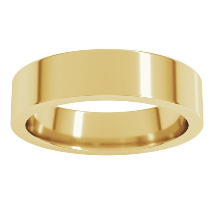 10K Yellow Gold 5 mm Comfort-Fit Flat Band Size 13