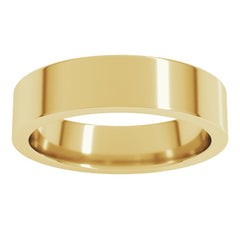 18K Yellow Gold 5 mm Comfort-Fit Flat Band Size 7.5