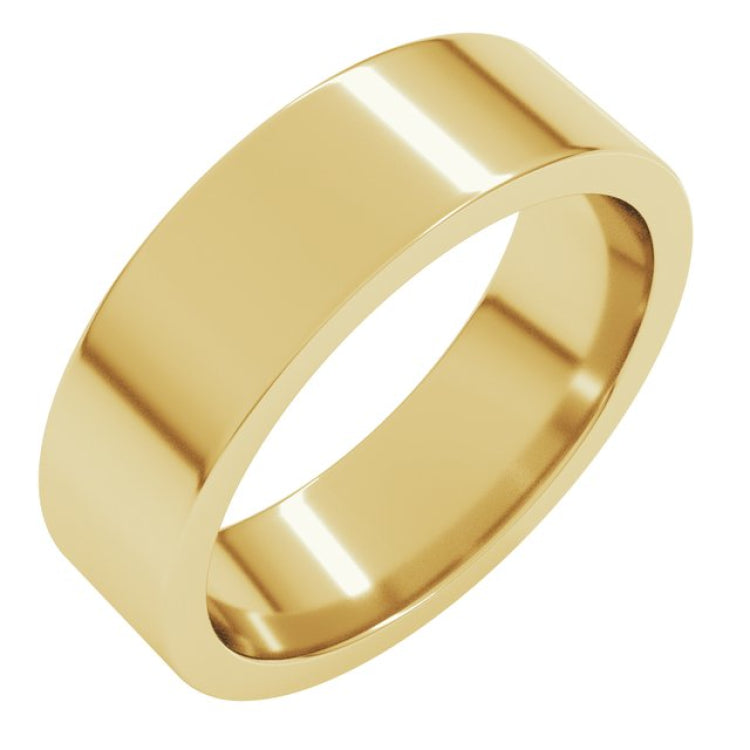 14K Yellow Gold 6 mm Comfort-Fit Flat Band Size 7