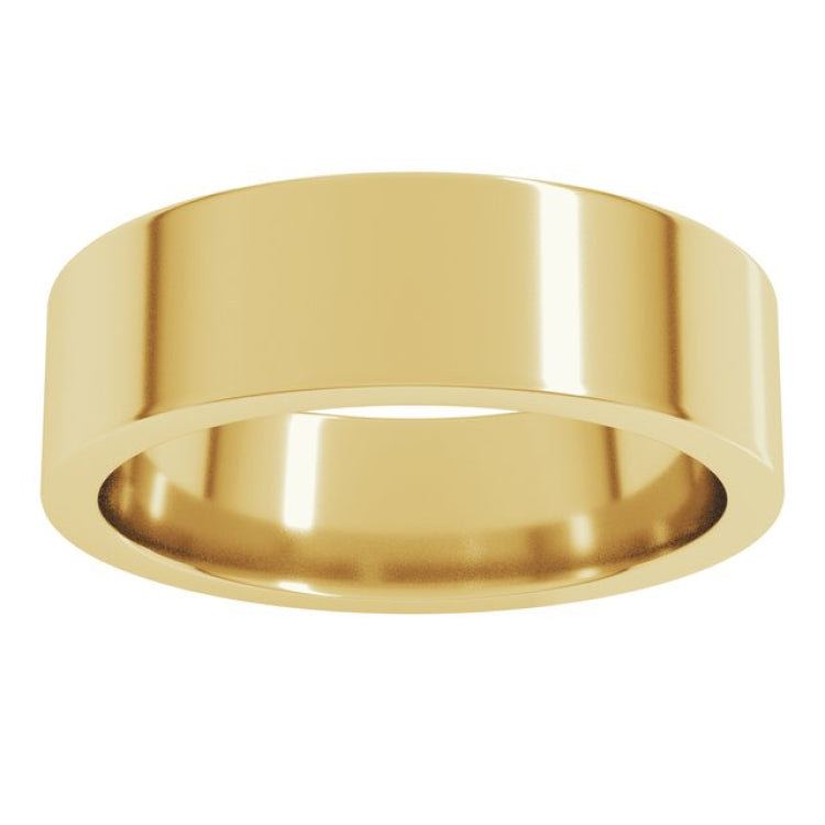 14K Yellow Gold 6 mm Comfort-Fit Flat Band Size 8