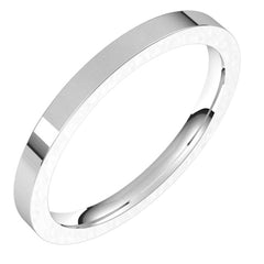 14K White Gold 2 mm Comfort-Fit Flat Band Size 10