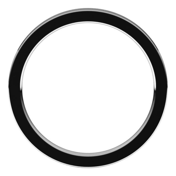 14K White Gold 2 mm Comfort-Fit Flat Band Size 10