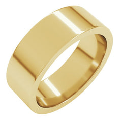 14K Yellow Gold 7 mm Comfort-Fit Flat Band Size 11.5