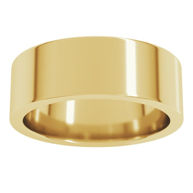 14K Yellow Gold 7 mm Comfort-Fit Flat Band Size 11.5