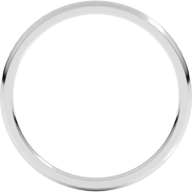 14K White Gold 1.5 mm Lightweight Comfort-Fit Half Round Band Size 8