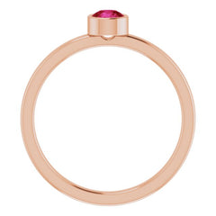 14K Rose Gold 4 mm Natural Ruby Ring