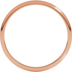 14K Rose Gold 1.5 mm Lightweight Half Round Band Size 6