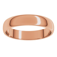 14K Rose Gold 4 mm Lightweight Half Round Band Size 11