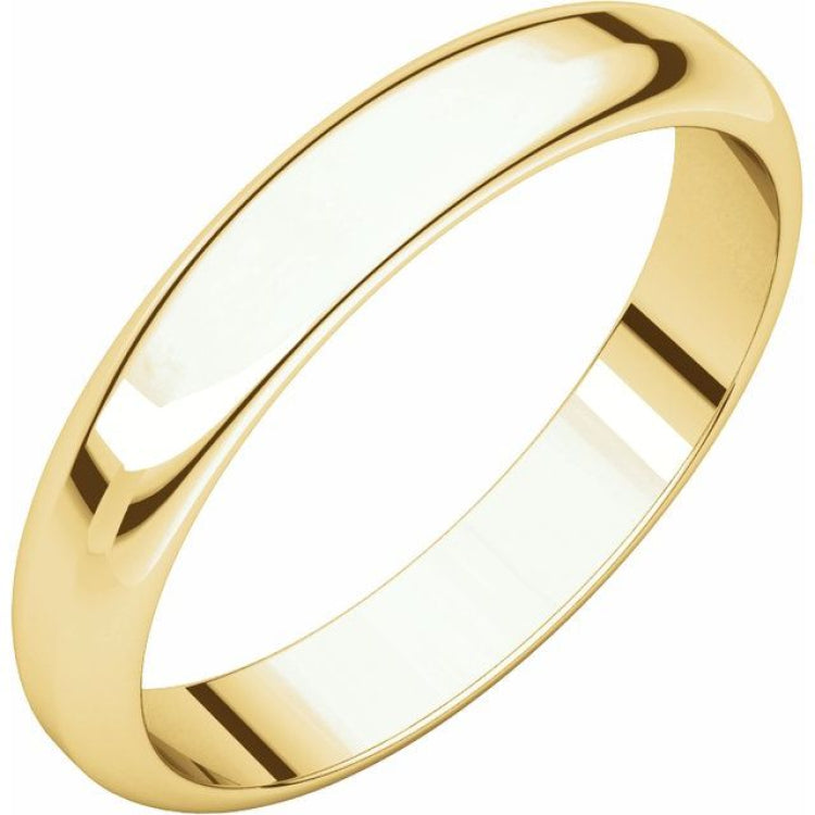 14K Yellow Gold 3.5 mm Half Round Band Size 6