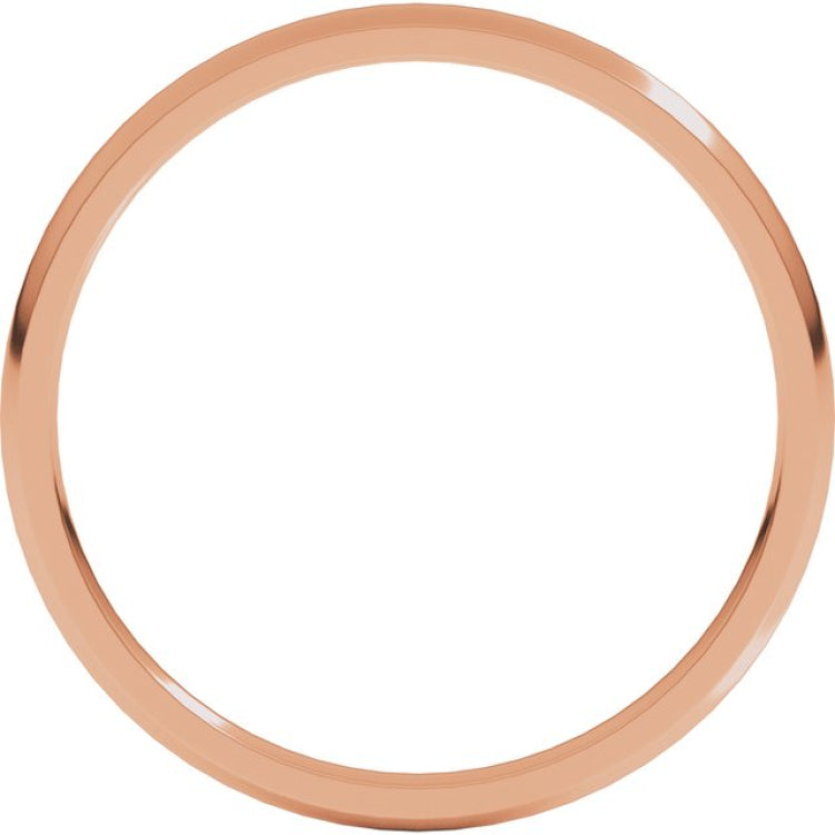 14K Rose Gold 1.5 mm Lightweight Comfort-Fit Half Round Band Size 6.5