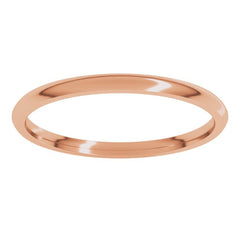 14K Rose Gold 1.5 mm Lightweight Comfort-Fit Half Round Band Size 6.5