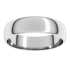 Sterling Silver 5 mm Lightweight Half Round Band Size 11