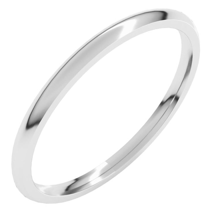 Sterling Silver 1.5 mm Lightweight Comfort-Fit Half Round Band Size 7