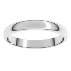 Sterling Silver 3 mm Lightweight Half Round Band Size 4