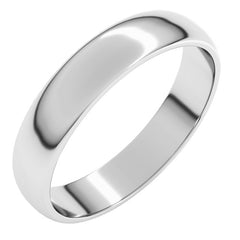 Sterling Silver 4 mm Lightweight Half Round Band Size 8