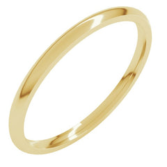 18K Yellow Gold 1.5 mm Lightweight Comfort-Fit Half Round Band Size 8