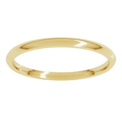 18K Yellow Gold 1.5 mm Lightweight Comfort-Fit Half Round Band Size 8