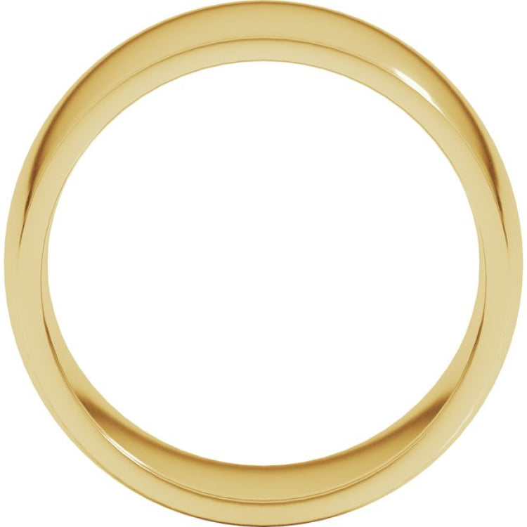 14K Yellow Gold 10 mm Lightweight Comfort-Fit Half Round Band Size 7.5