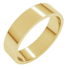 14K Yellow Gold 5 mm Flat Band Size 10