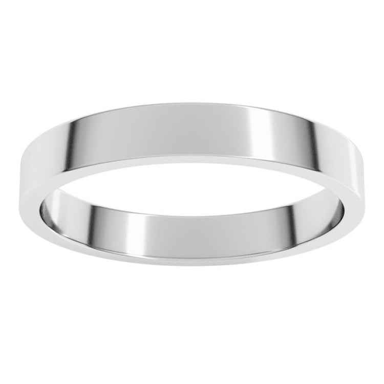 14K White Gold 3 mm Flat Band Size 6