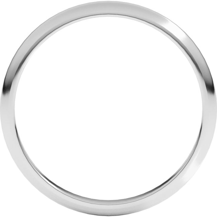 14K White Gold 2 mm Half Round Band Size 6