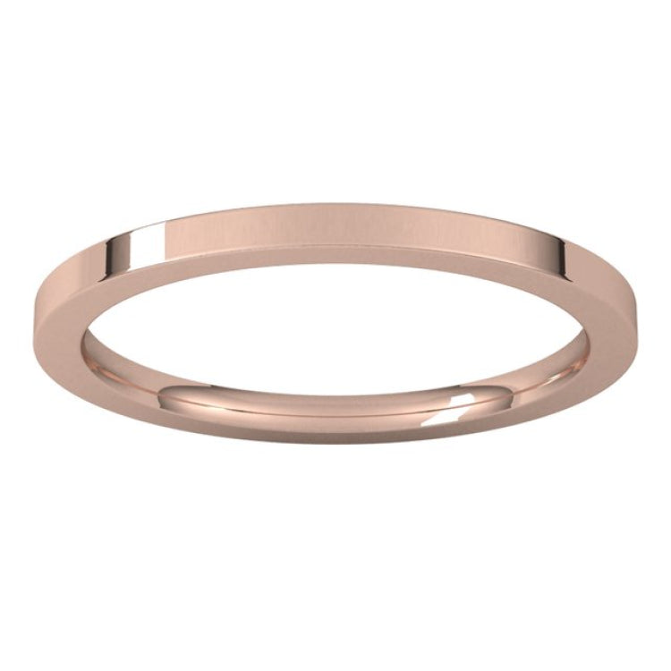 14K Rose Gold 1.5 mm Comfort-Fit Flat Band Size 4