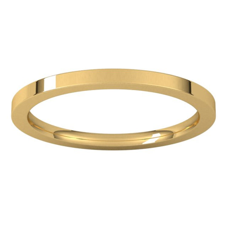 14K Yellow Gold 1.5 mm Comfort-Fit Flat Band Size 5