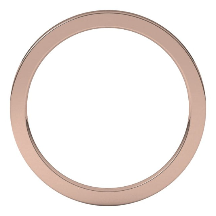 14K Rose Gold 1.5 mm Comfort-Fit Flat Band Size 6.5